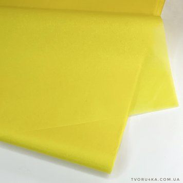 Папіросний папір тішью пакувальний яскраво-жовтий 50х70 см (пачка 100 аркушів) TM17-rln006 фото