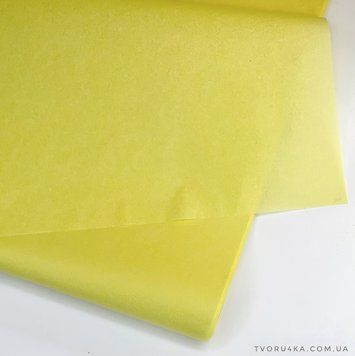 Папіросний папір тішью пакувальний лимонний 50х70 см (пачка 100 аркушів) TM17-rln005 фото