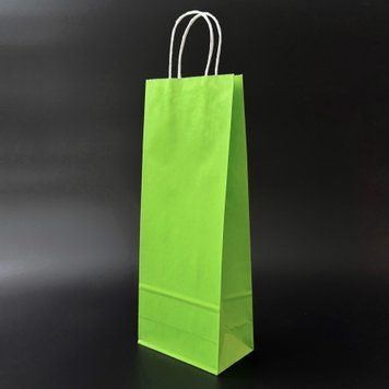 Пакет паперовий 15х9х39 см Салатовий з ручками 100 г/м BG-K100-15х9х39-GR.GREEN фото